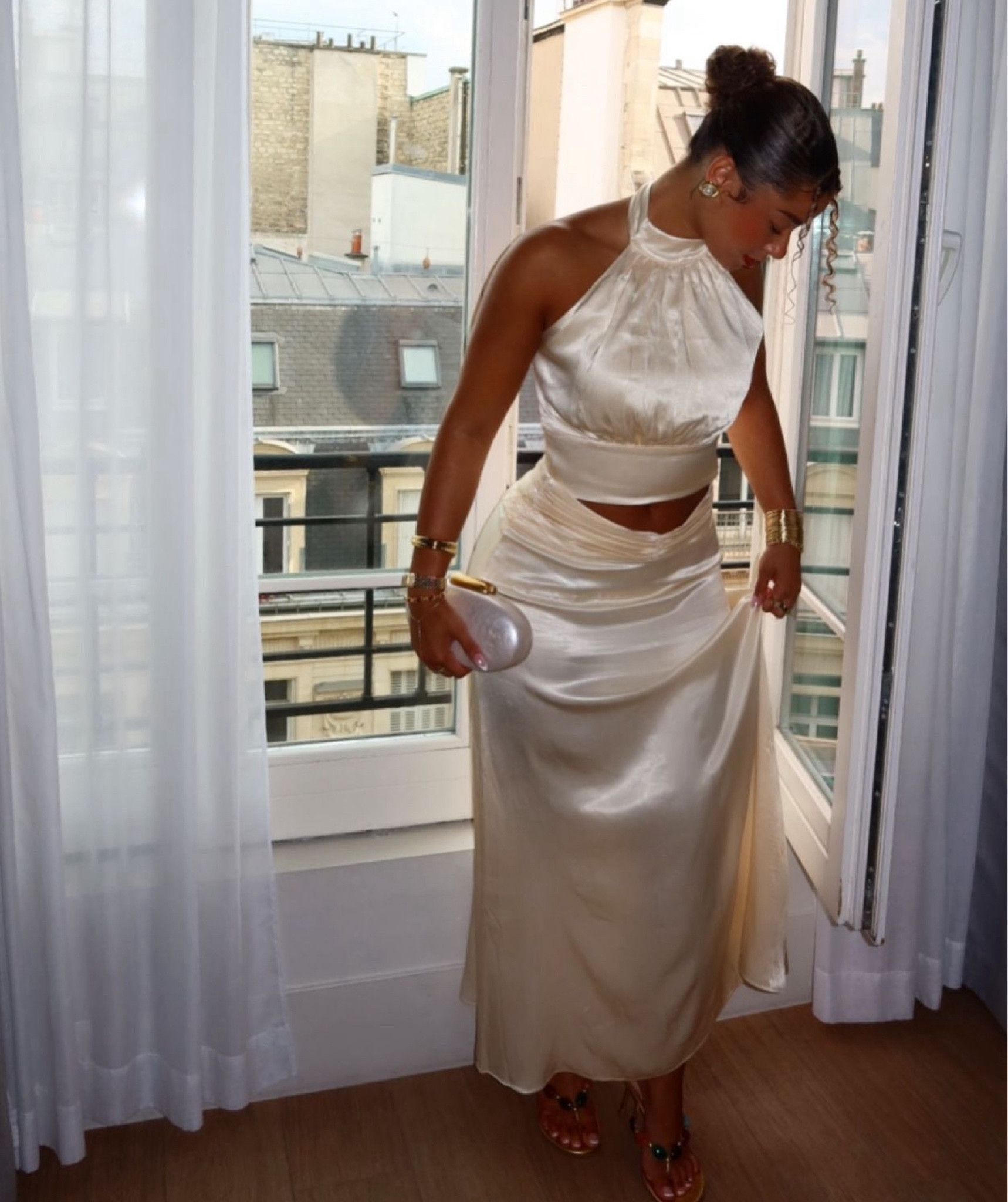 Clutch is from Zara and heels are gianvito Rossi heels! 