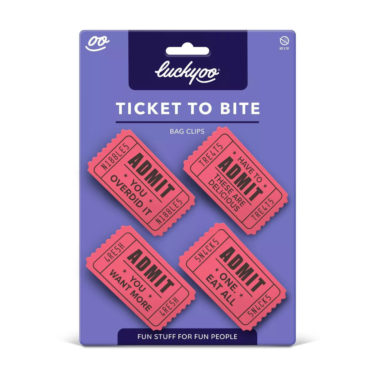 Fred & Friends 4pk Luckyoo Ticket To Bite Bag Clips | Target