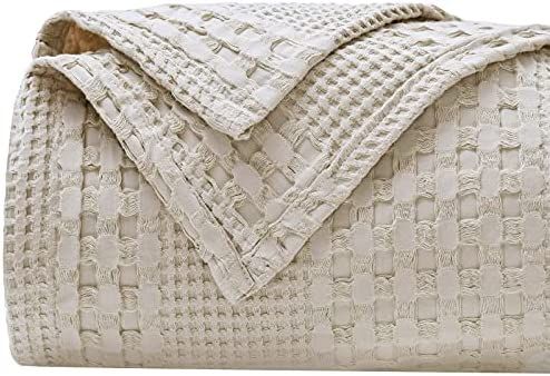 PHF 100% Cotton Waffle Weave Blanket King Size - Luxury Decorative Soft Breathable Skin-Friendly ... | Amazon (US)