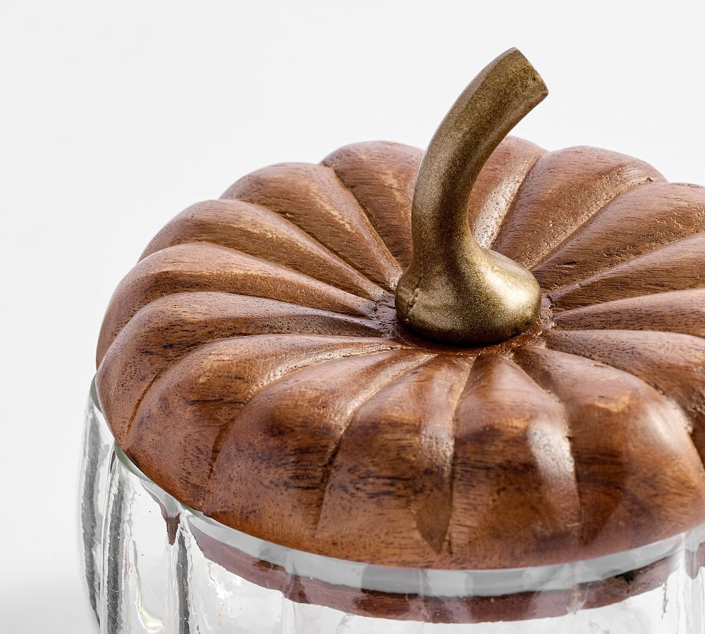 Glass Pumpkin Lidded Snack Bowl | Pottery Barn (US)