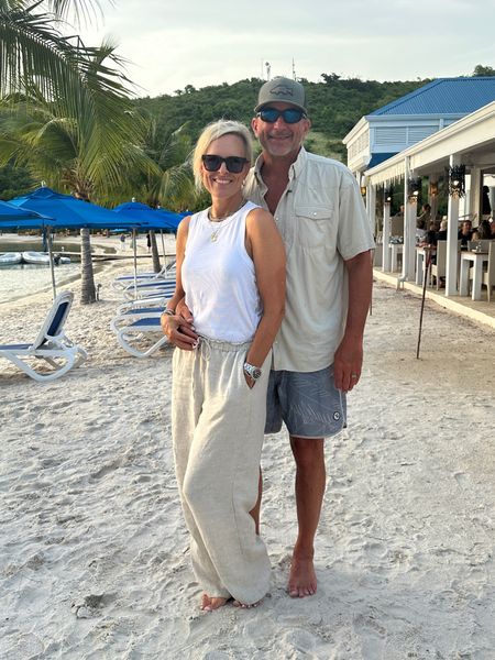 Last vacation day was a great one. 

My jcrew linen pants fit tts 

Sharing my outfit and also my husbands swim shorts   We LOVE his Vuori swim trunks! 

#LTKTravel #LTKSwim #LTKOver40