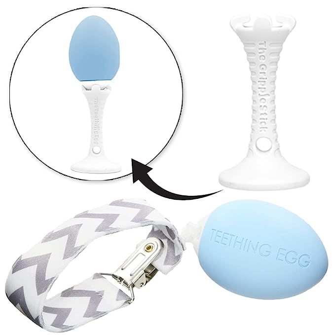 The Official Teething Egg Teething Bundle - Made in the USA- Includes The Grippie Stick (Baby Blu... | Amazon (US)