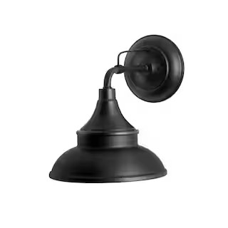 Hampton Bay Wetherby 11 in. Black Barn Outdoor Wall Light Sconce EW10139BK - The Home Depot | The Home Depot