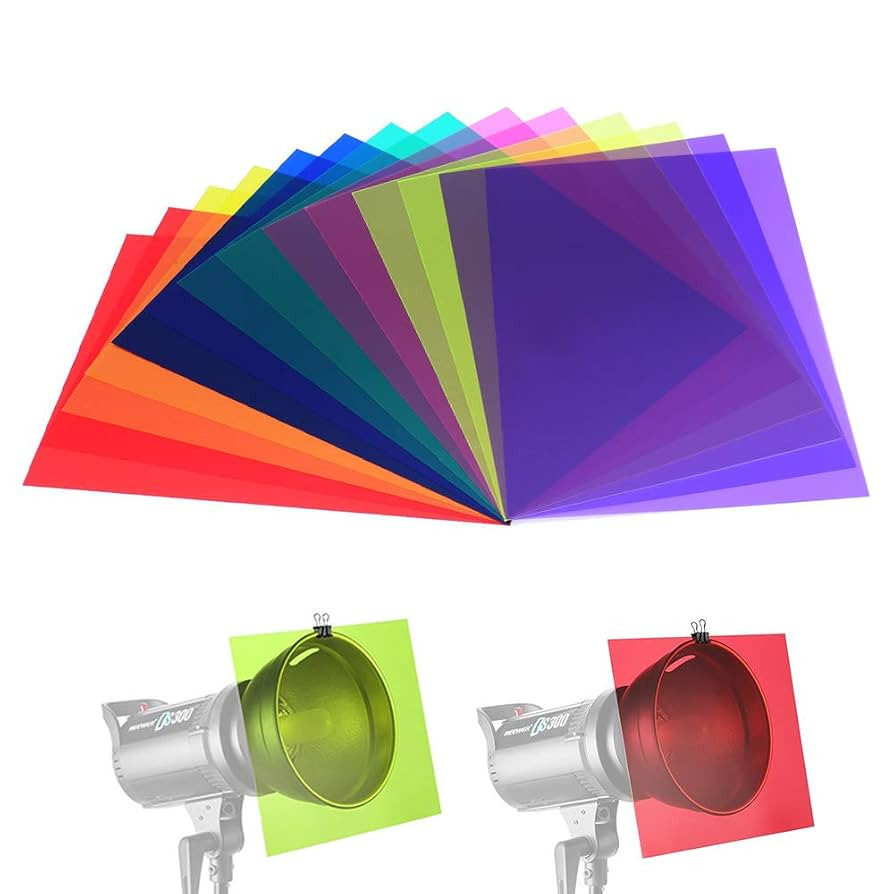 14 Pack Color Correction Light Gel Filter Sheet Colored Overlays Transparency Film Plastic Sheets... | Amazon (US)