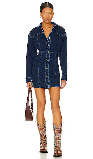 Free People Amber Denim Dress in Blue. - size 4 | Revolve Clothing (Global)
