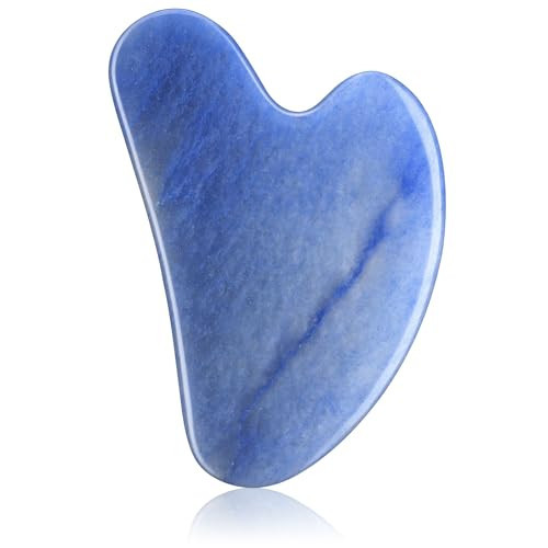 rosenice Gua Sha Facial Tools Guasha Tool Gua Sha Jade Stone for Face Skincare Facial Body Tensions Reduce Puffiness Festive Present Blue | Amazon (US)
