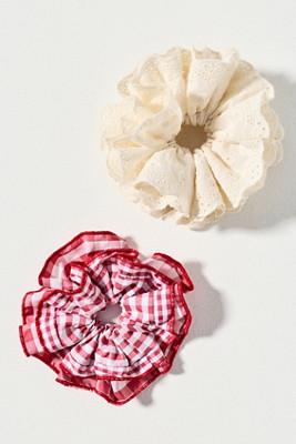 By Anthropologie Eyelet & Gingham Scrunchies, Set of 2 | Anthropologie (US)