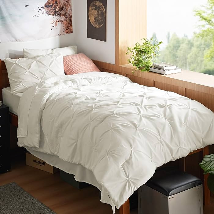 Bedsure Twin XL Comforter Set - Extra Long 5 Pieces Dorm Bedding Sets, GentleSoft™ Pinch Pleat ... | Amazon (US)