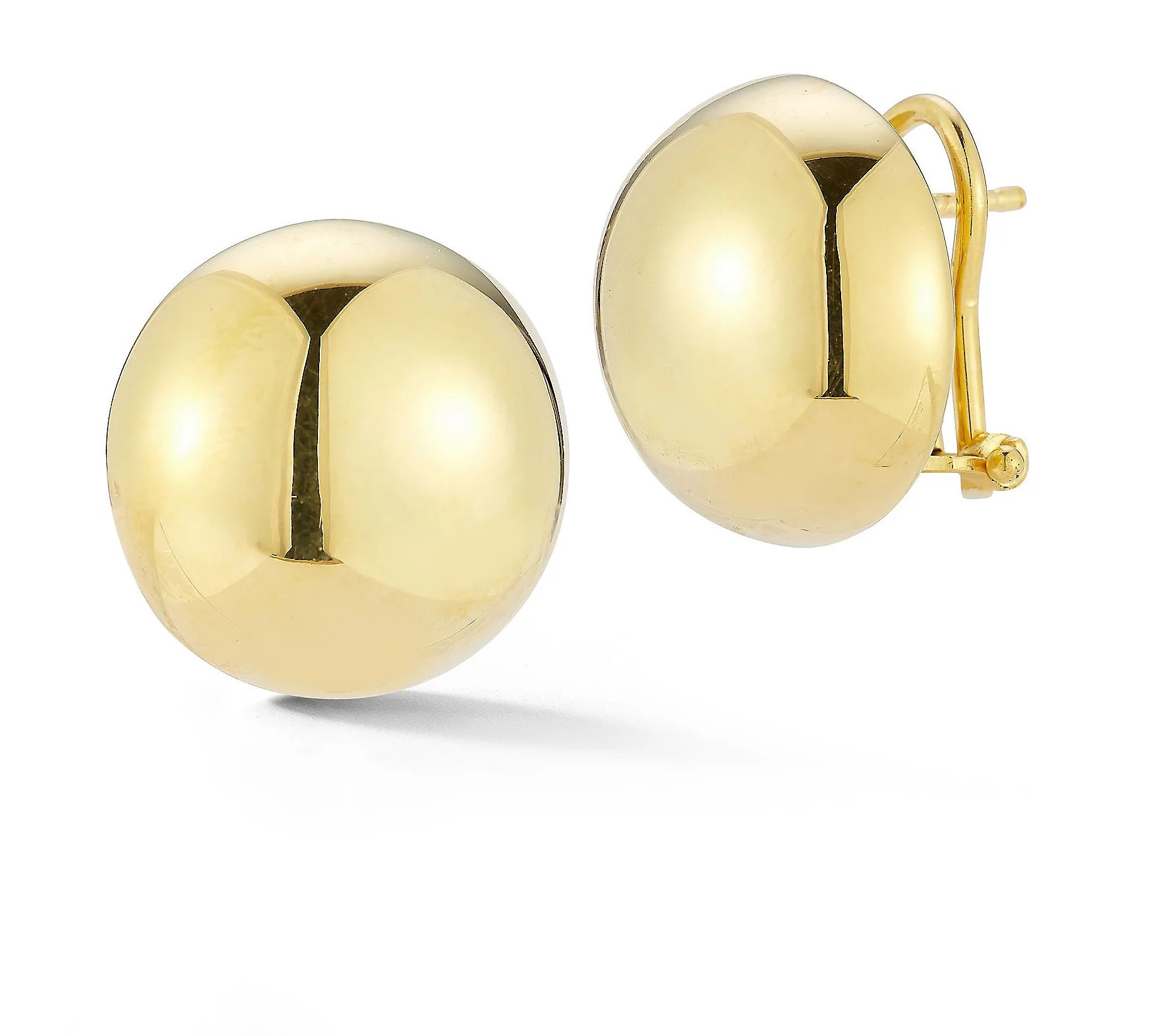 Italian Silver Round Button Earrings, Sterling | QVC