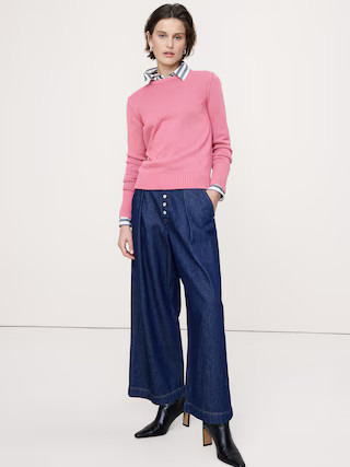 Cotton-Silk Crew-Neck Sweater | Banana Republic (US)