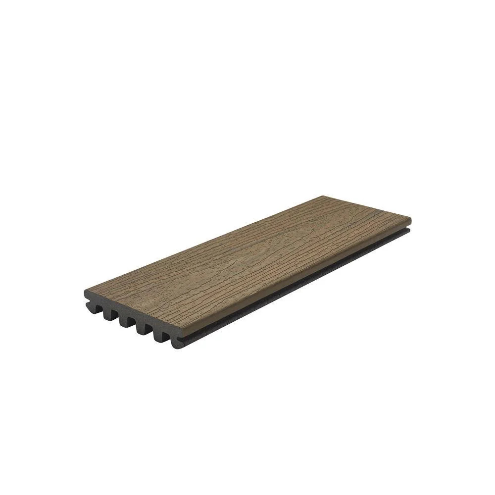 Trex Enhance Naturals 1-in x 6-in x 12-ft Toasted Sand Grooved Composite Deck Board in Brown | TS010612E2G01 | Lowe's