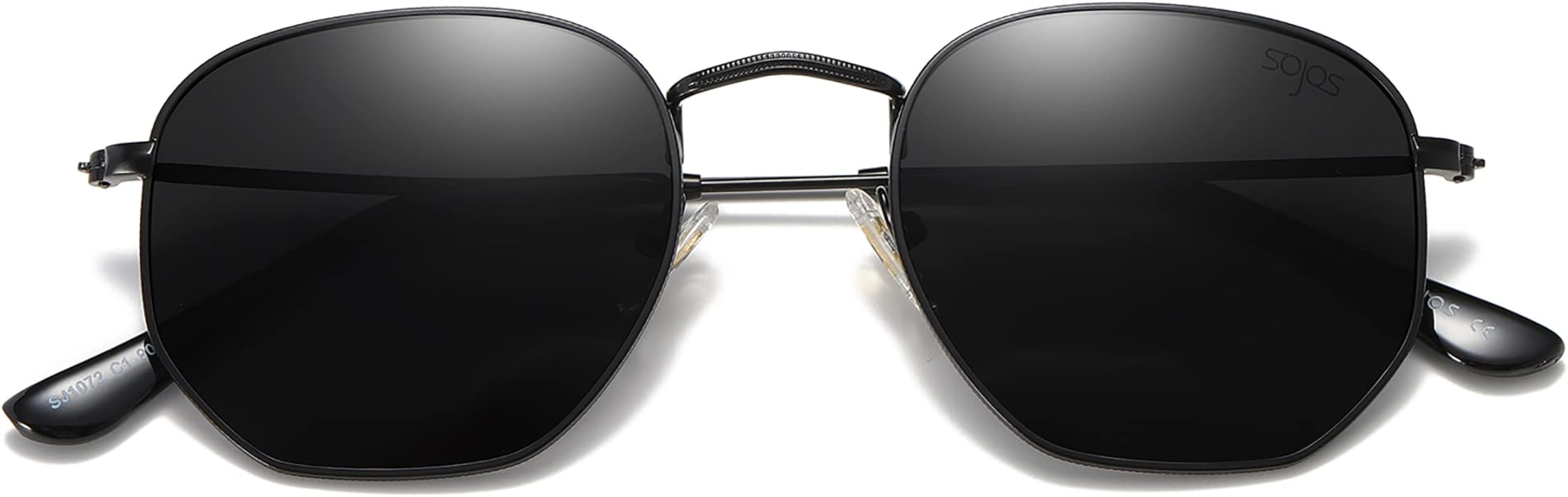 SOJOS Small Square Polarized Sunglasses for Men and Women Polygon Mirrored Lens SJ1072 | Amazon (US)