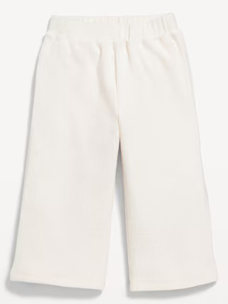 Cozy Ribbed Wide-Leg Cropped Pants for Toddler Girls | Old Navy (US)