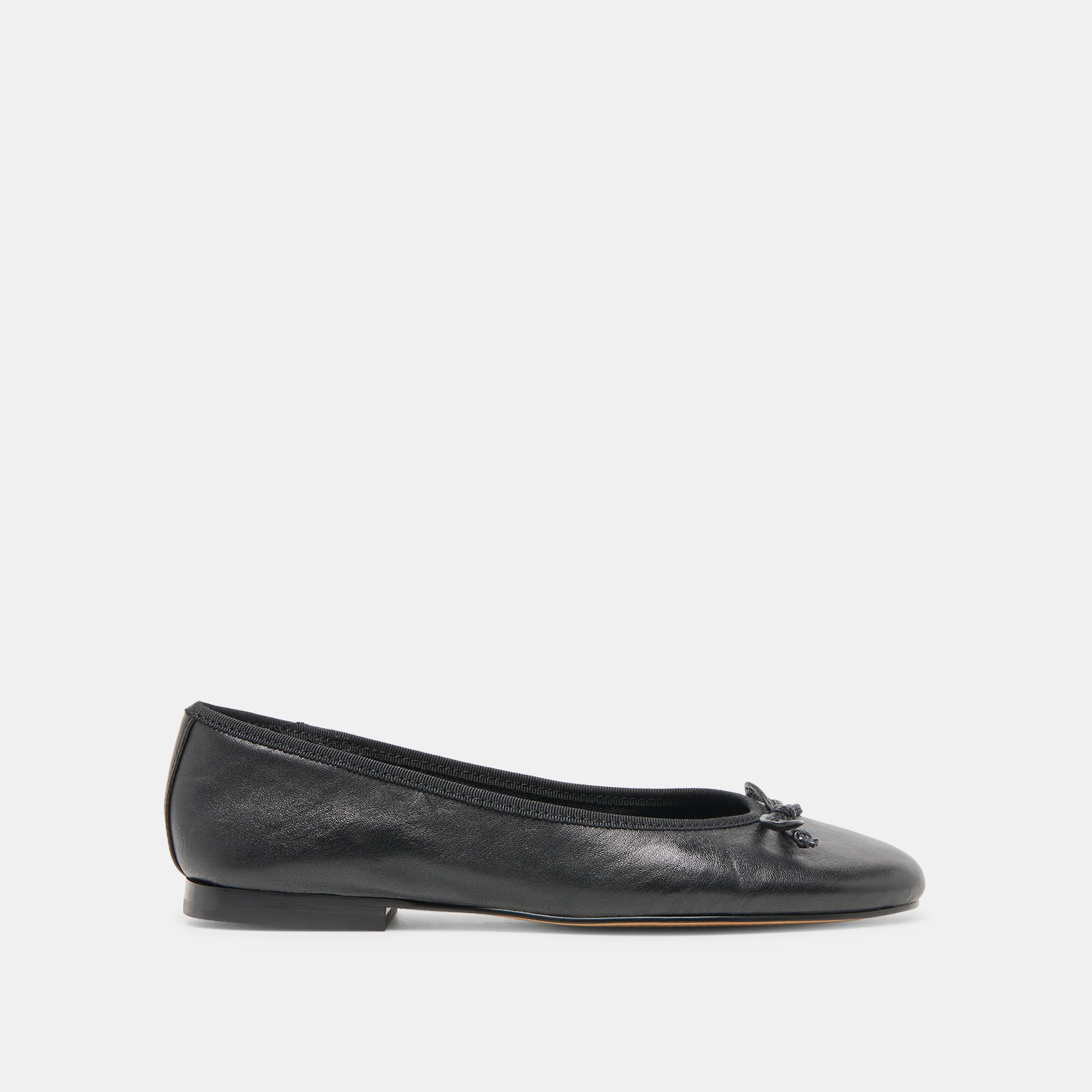 Ritla Wide Black Leather Ballet Flats | Dolce Vita | DolceVita.com