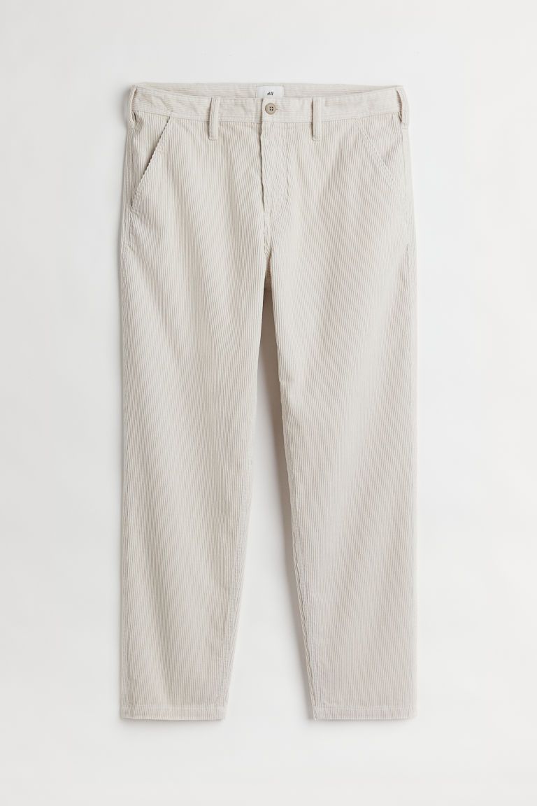 H & M - Regular Fit Corduroy trousers - Beige | H&M (UK, MY, IN, SG, PH, TW, HK)