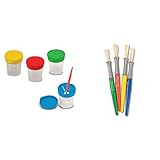 Spill Proof Paint Melissa & Doug Cups and Large Paintbrushes | Amazon (US)