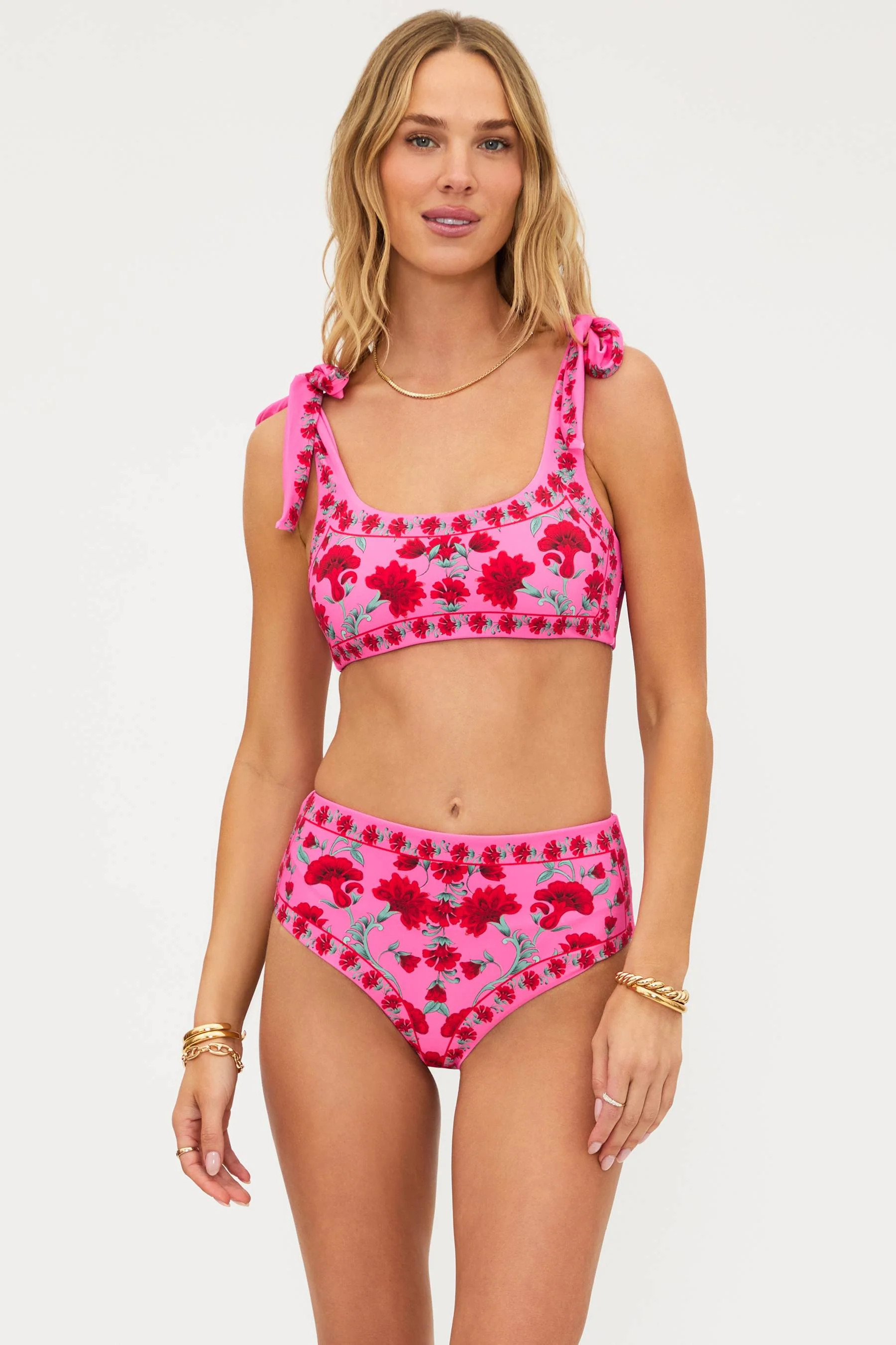 Avalon Top Redwood Floral | Pink Floral Bikini Top | Beach Riot | Beach Riot