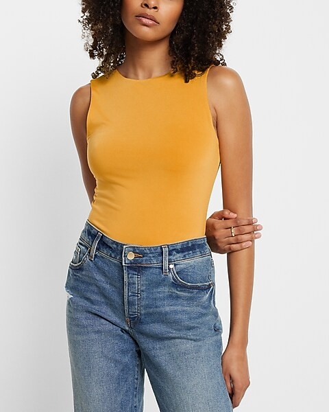 Body Contour Compression Silky High Neck Thong Bodysuit | Express