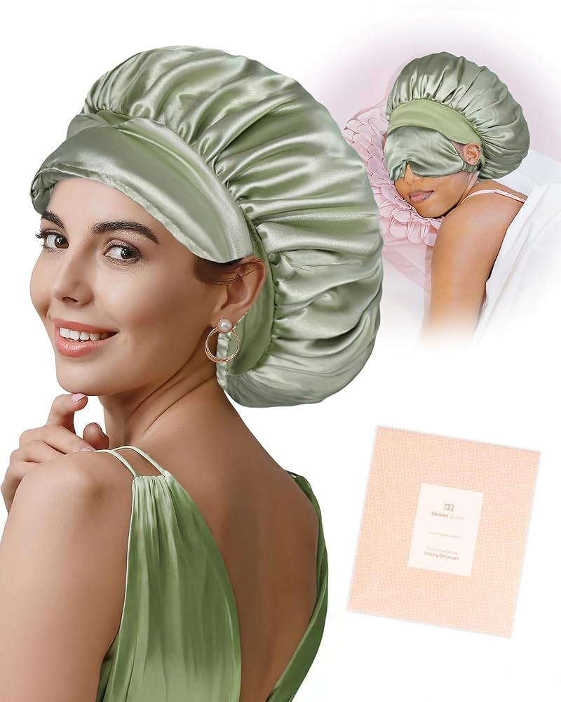 BONNET QUEEN Silk Bonnet for Sleeping Women Satin Bonnet Non Slip Hair Wrap for Curly Hair Night ... | Amazon (US)