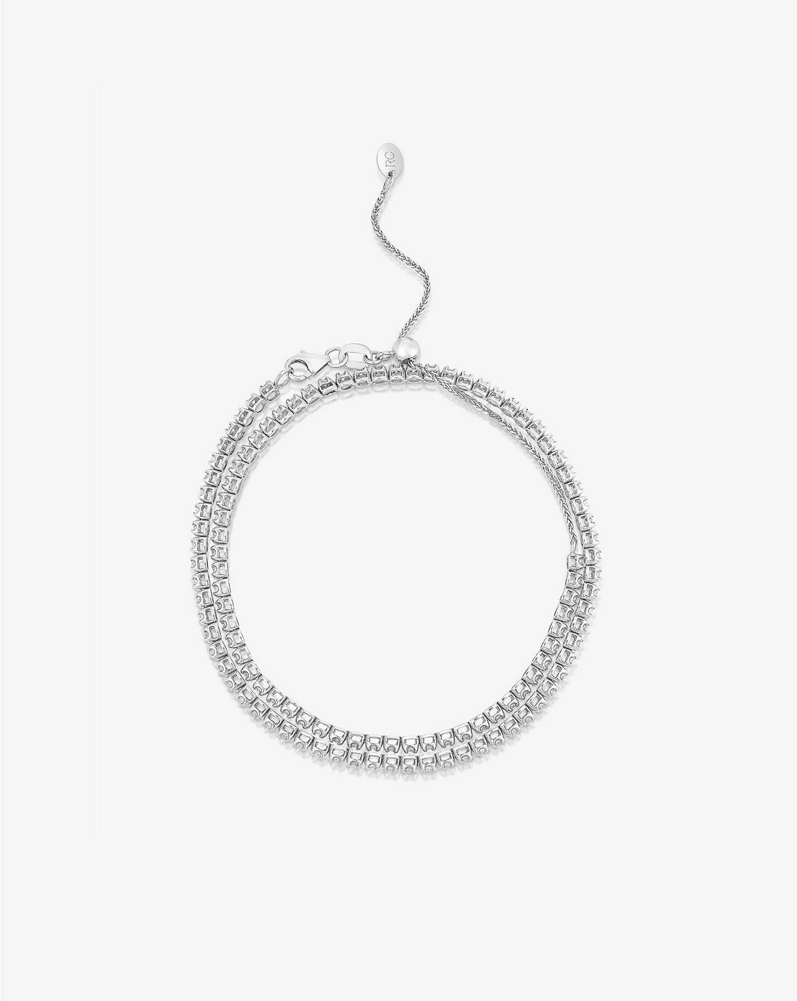 Multiway Tennis Necklace + Double Wrap Bracelet - 14k White Gold | Ring Concierge