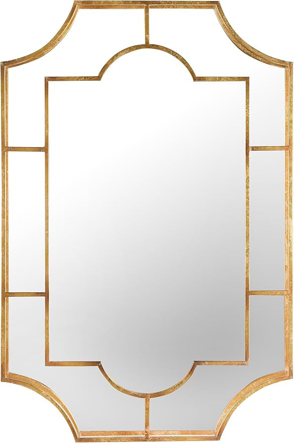 Creative Co-Op Vintage Metal Framed Wall Mirror, Gold | Amazon (US)
