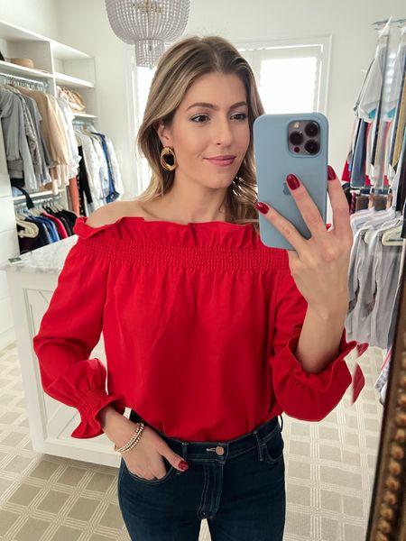 Red top, holiday top, festive top, Christmas outfit, holiday outfit, holiday party, Christmas party, festive outfit 

#LTKHoliday #LTKFind #LTKSeasonal