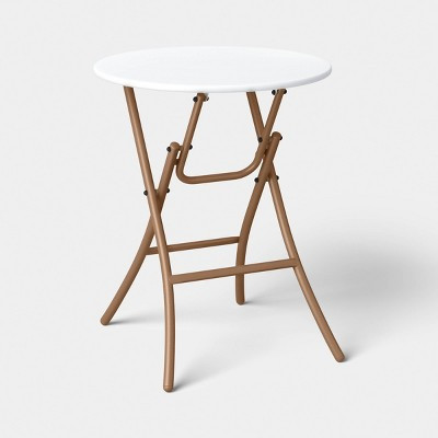 Steel Round French Cafe Outdoor Patio Bistro Table Beige - Threshold™ | Target