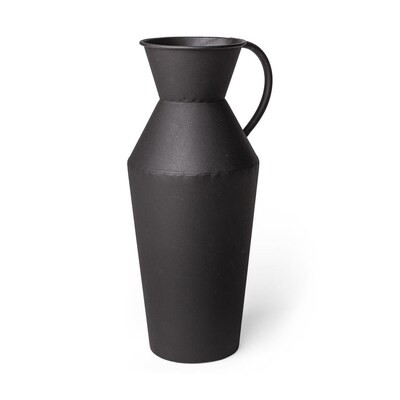Mercana  12.2047-in Black Metal Decorative Jug Jar Tabletop Decoration | Lowe's