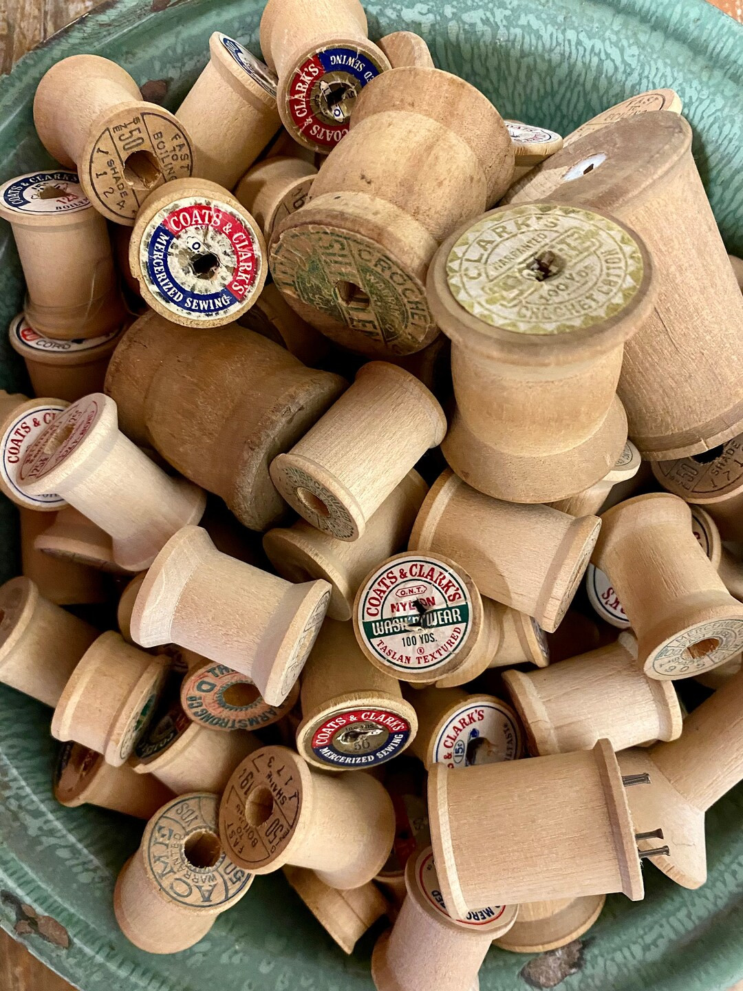 Vintage Naked Wooden Spools Set…Ten (10). Old. Retro. Sewing. Seamstress. Bobbins. Cotton. Craf... | Etsy (US)