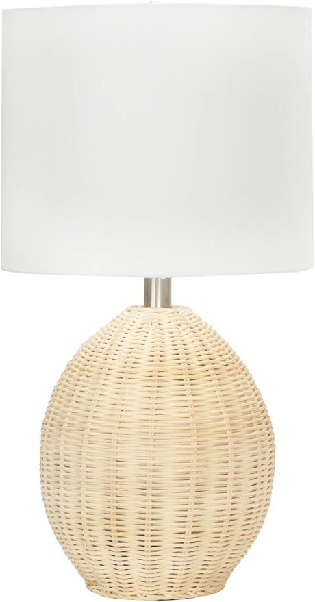 Creative Co-Op Orb-Shaped Rattan Table Lamp, Natural | Amazon (US)