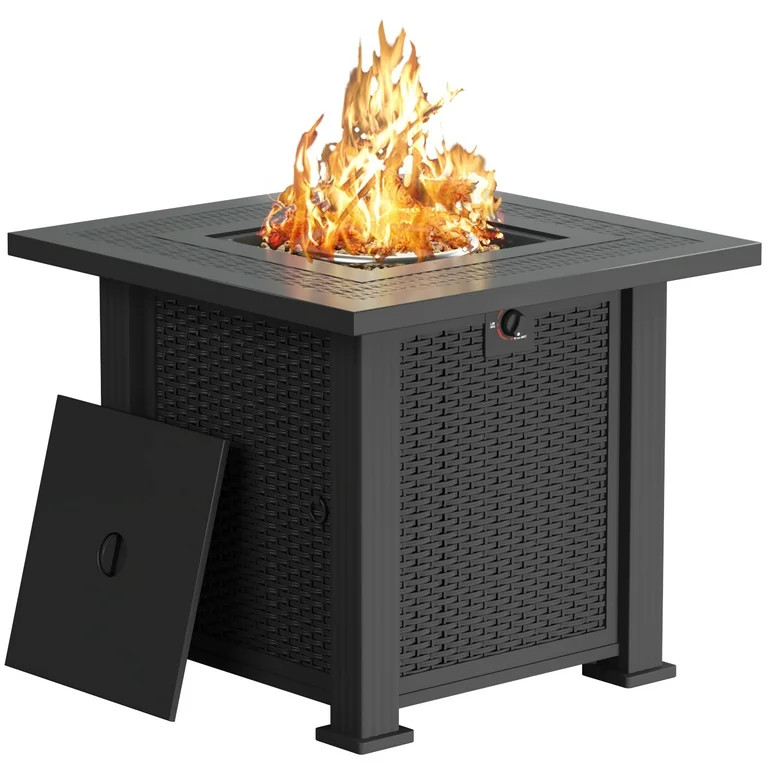 Devoko 28" Square 50000 BTU Propane Fire Pit Table with Lava Rocks for Patios, Outdoor , Garden, ... | Walmart (US)