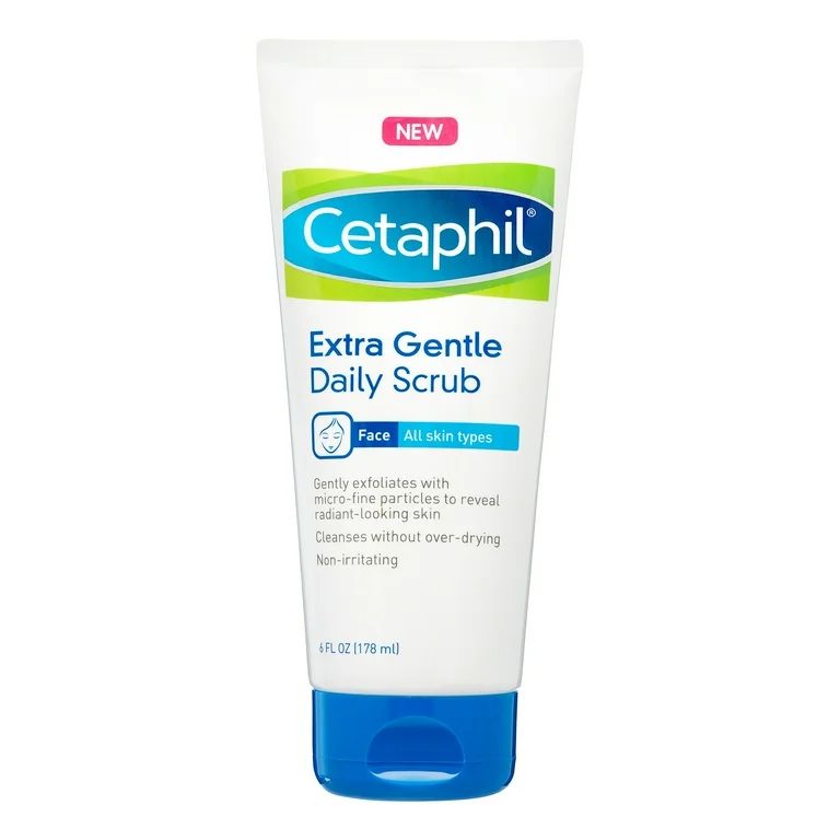 Cetaphil Extra Gentle Daily Scrub, Exfoliating Face Wash For Sensitive and All Skin Types, 6 Oz | Walmart (US)