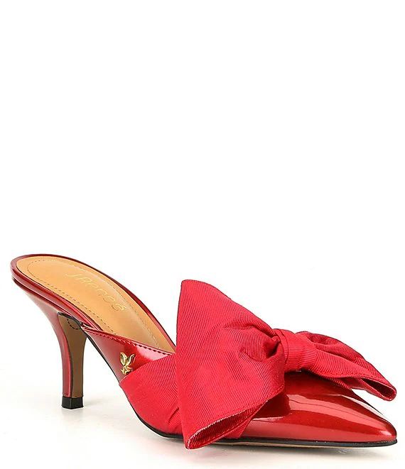 Elonna Patent Bow Detail Pointed Toe Mules | Dillards