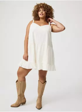 Mini Drop-Waist Lace-Trim Dress | Torrid (US & Canada)