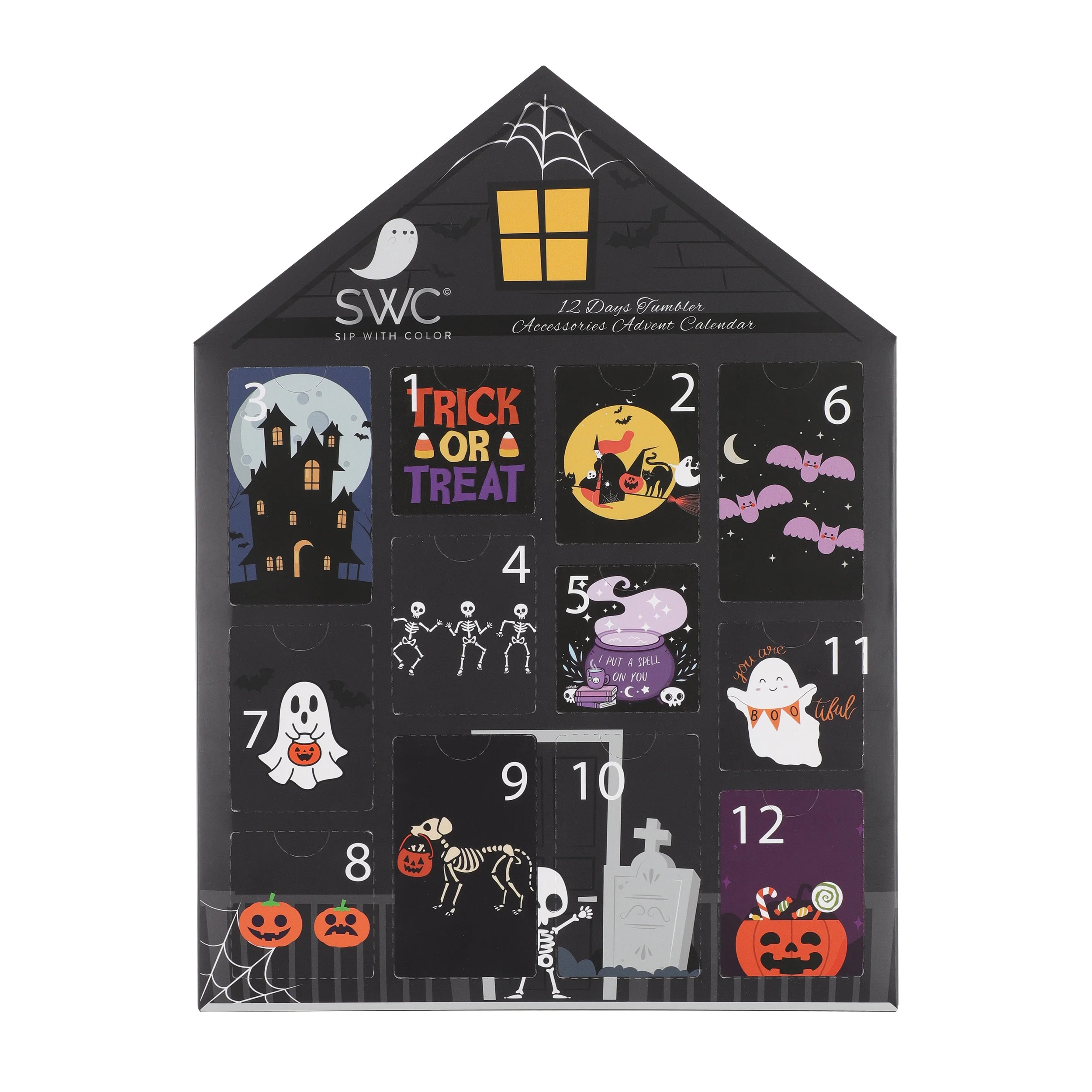 Cook With Color halloween black 12pc water bottle accessory advent calendar - Walmart.com | Walmart (US)