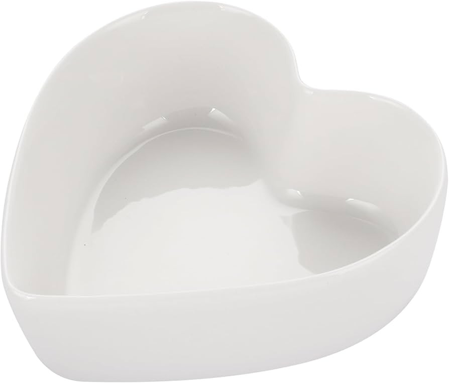 WHJY Cute Heart Shaped Bowls, White Candy Dish, Cute Candy Bowl for Valentines Day, Date Night | Amazon (US)