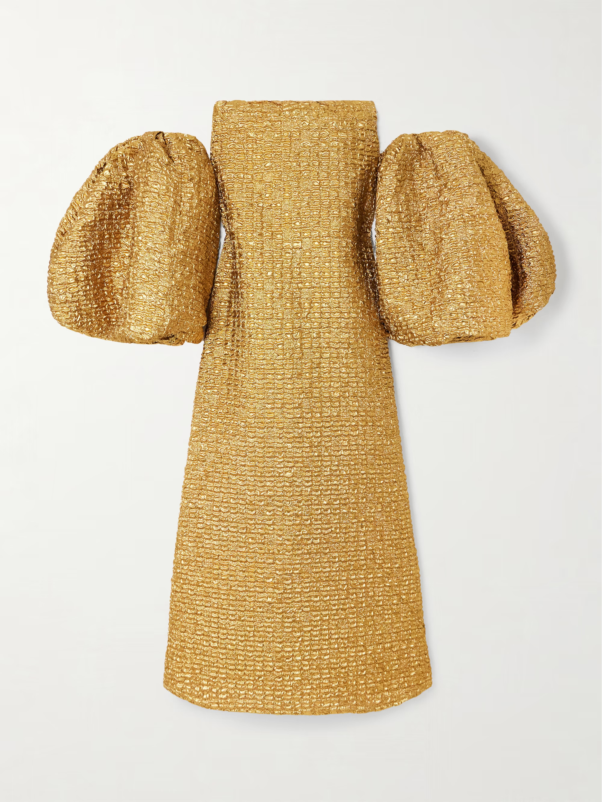 Off-the-shoulder metallic-cloqué gown | NET-A-PORTER (US)