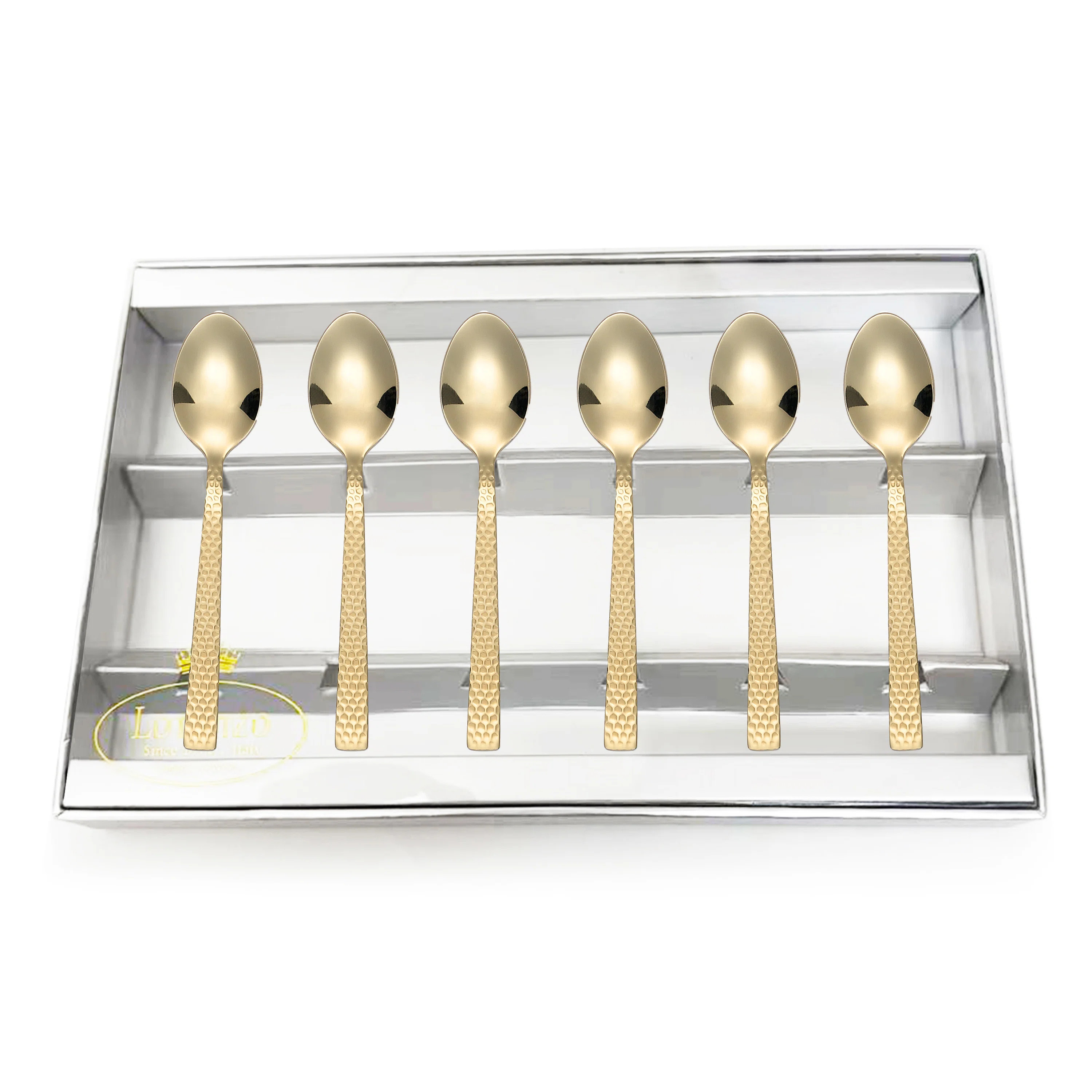 Lorren Home Trends Demitasse Spoons, 4.5 inches, , Textured Handle, Set of 6 (Set of 6) | Wayfair North America