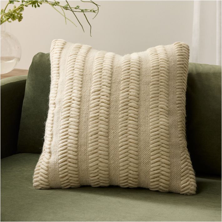 Chunky Herringbone Wool Pillow Cover | West Elm (US)