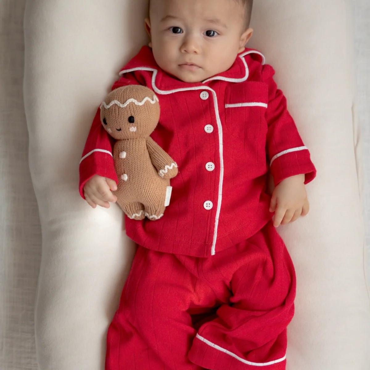 Red / Organic Pointelle Lounge Set | SpearmintLOVE