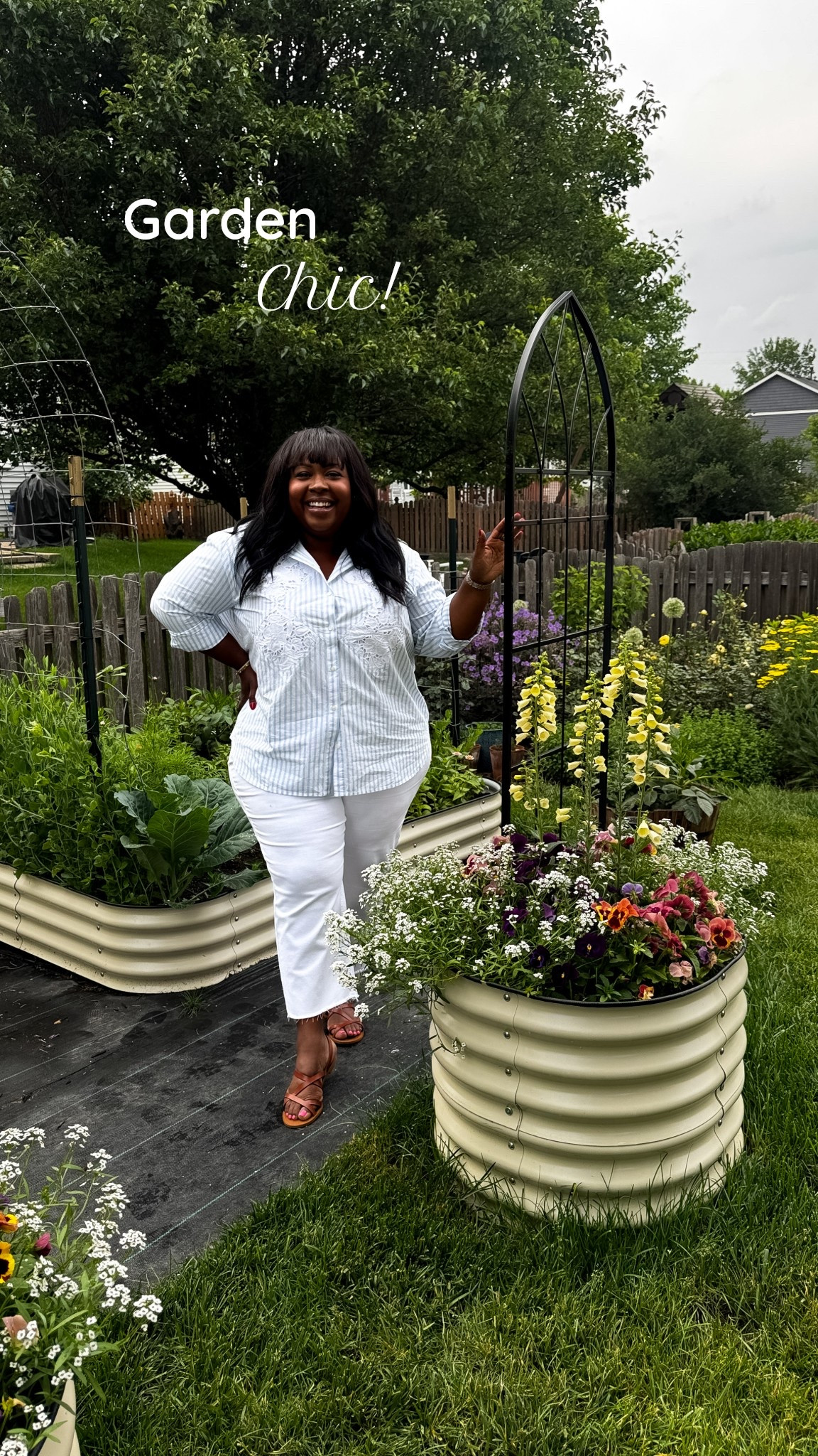 I'm in my garden chic era! 😆 I just love a button-down shirt (16)  in the summer for an easy, effortless, put-together look. Paired with simple white denim (18) from J.Jill and my new Sezane sandals.

#LTKOver40 #LTKSeasonal #LTKPlusSize