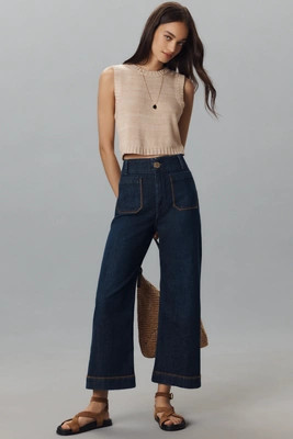 The Colette Whipstitch Crop Wide-Leg Jeans by Maeve | Anthropologie (US)