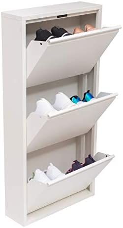 Mabel Home Modern 3 & 4 Drawer Shoe Cabinet, 3-4Tier Shoe Rack Storage Organizer, (White) (3 & 4T... | Amazon (US)
