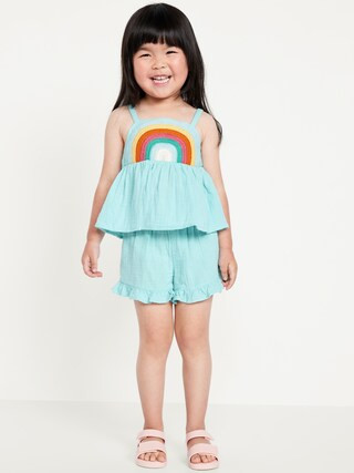 Sleeveless Double-Weave Top and Shorts Set for Toddler Girls | Old Navy (US)