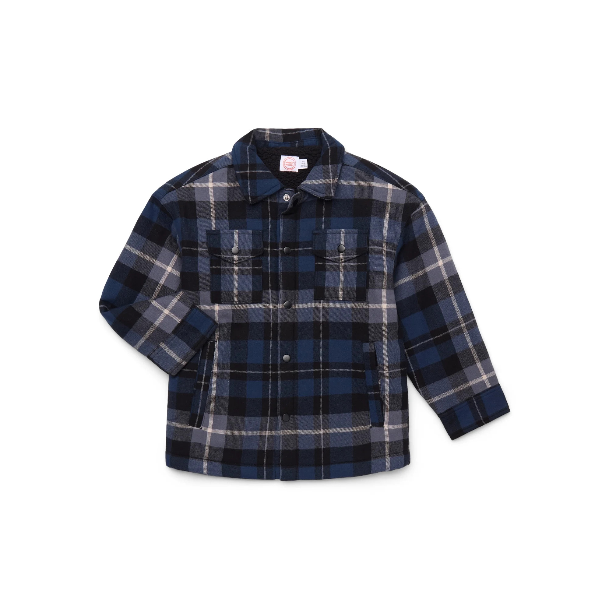 Wonder Nation Boys Shacket with Long Sleeves, Sizes 4-18 & Husky | Walmart (US)