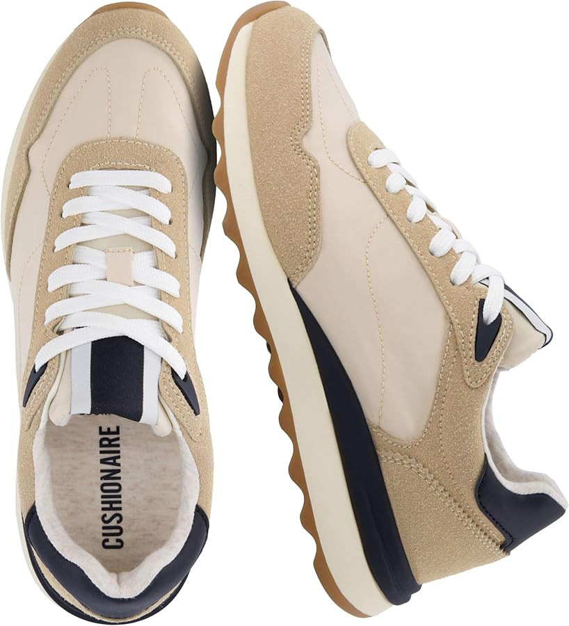 CUSHIONAIRE Women's Kicks lace up Nylon Sneaker +Comfort Foam, Wide Widths Available | Amazon (US)