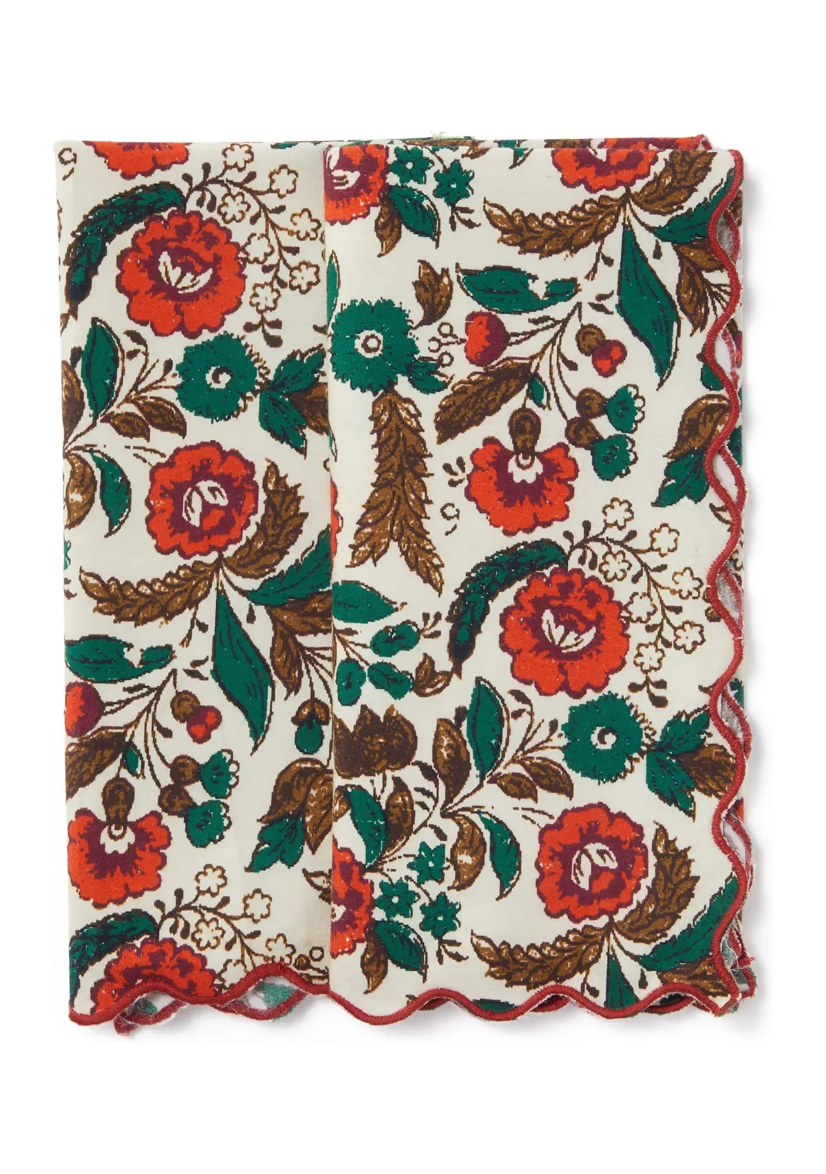 Red & Green Scalloped Floral Napkins - Set of 2 | Belk