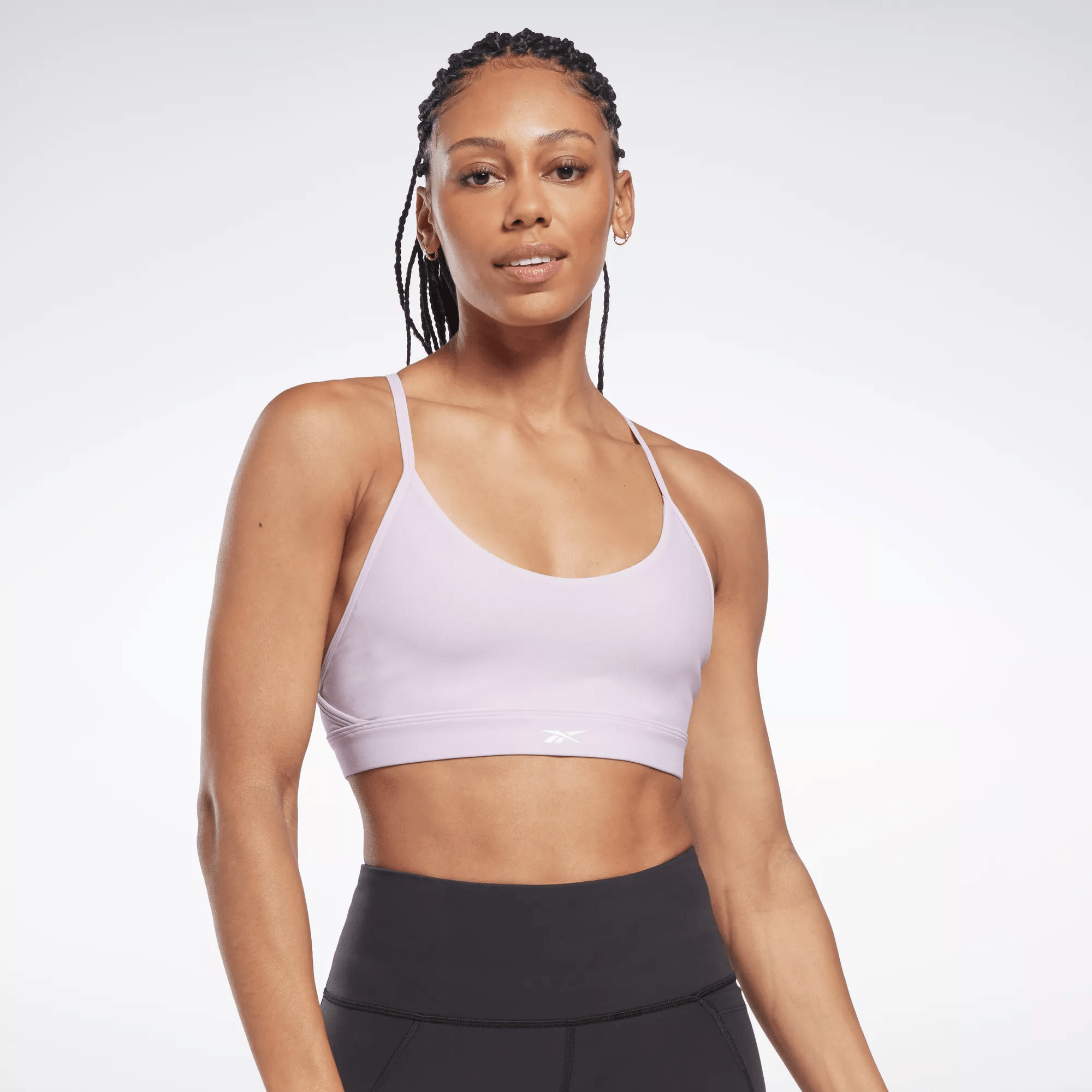 Women's Lux Strappy Sports Bra in Purple | Reebok US