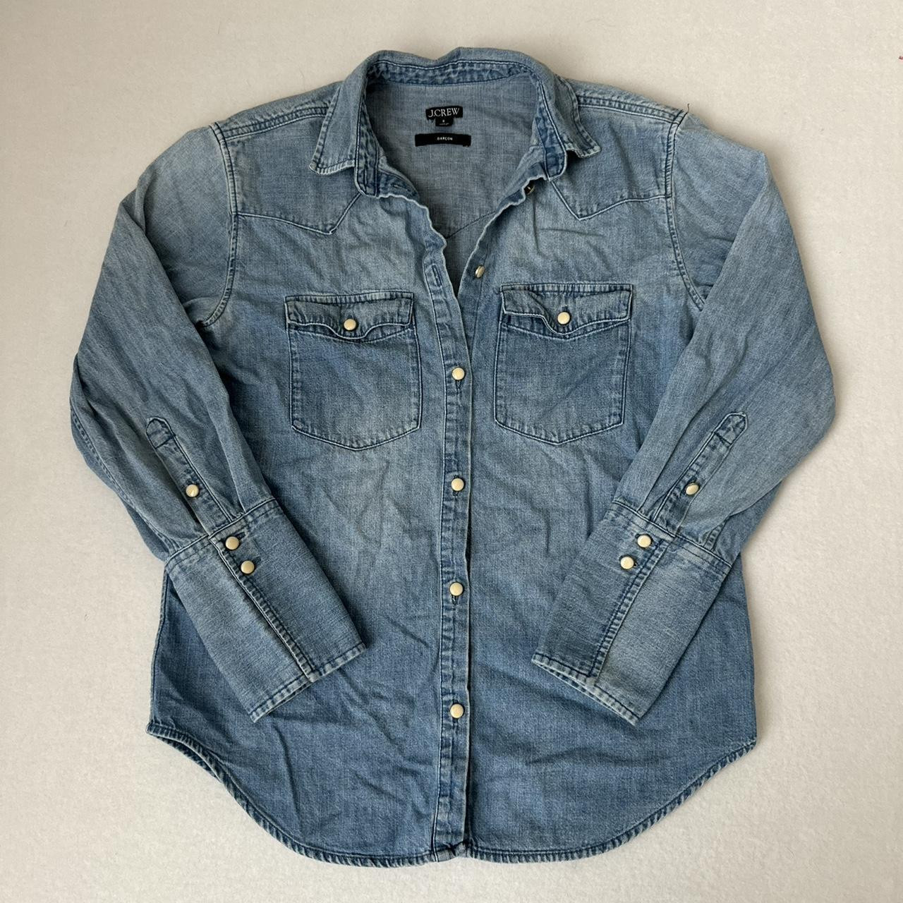 J. Crew Women's Shirt - Blue - XS | Depop US