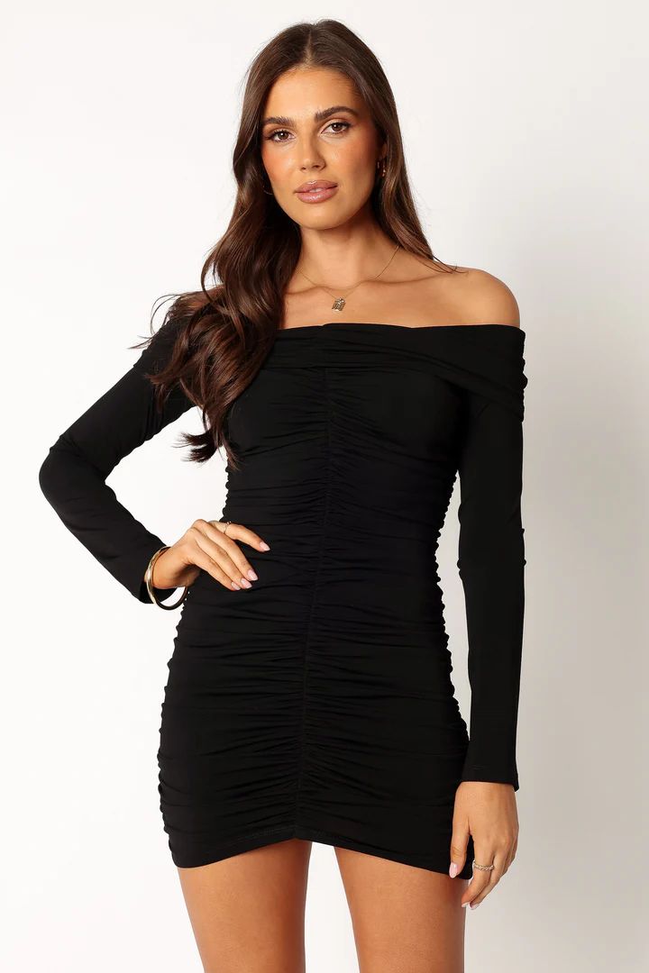 Carissa Long Sleeve Mini Dress - Black | Petal & Pup (US)
